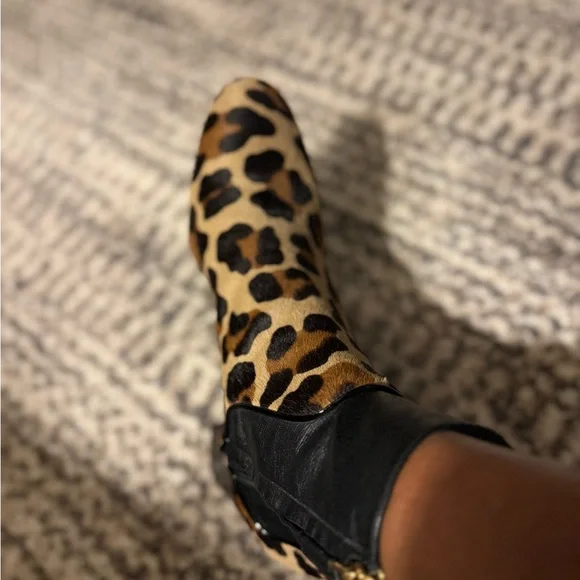 Michael Kors Collection Black and Tan Leopard Boots - Picture 2 of 6
